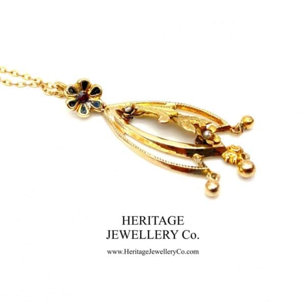Antique Pearl & Garnet Pendant - Image 4