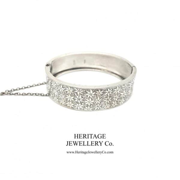 Antique Victorian Silver Bangle Bracelet (c. 1883) - Image 2
