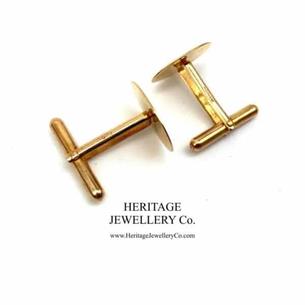 Vintage Gold Cufflinks with Vintage Box Antique Antique Jewellery 6
