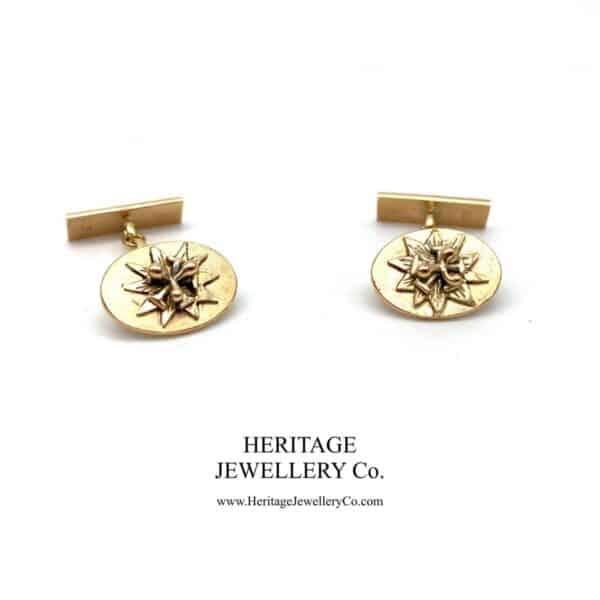 Antique Gold Cufflinks with Antique Box Antique Antique Jewellery 4