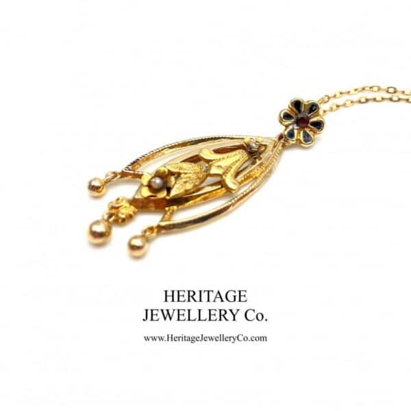 Antique Pearl & Garnet Pendant - Image 3
