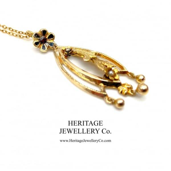 Antique Pearl & Garnet Pendant - Image 5