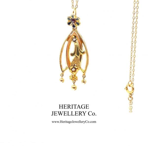 Antique Pearl & Garnet Pendant - Image 7