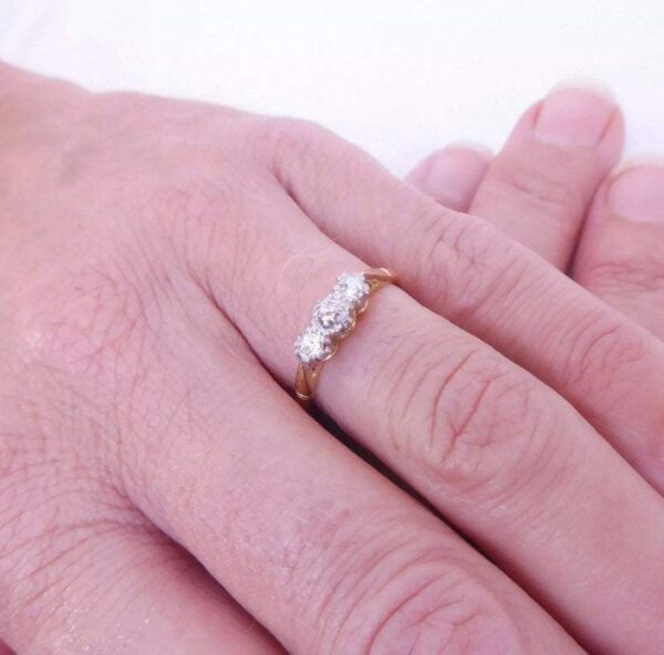 Vintage 3-Stone Diamond Ring - Image 10