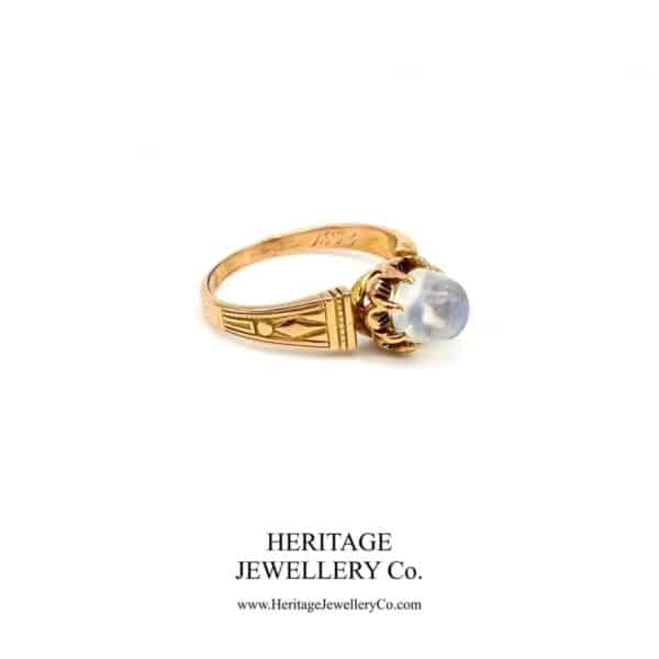Early Victorian Cabochon Moonstone Ring (c. 1847) - Image 8