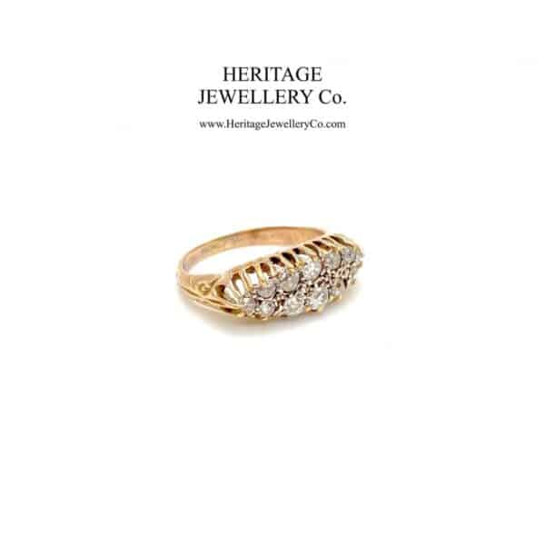 Antique Gold Two-Row Diamond Ring - Image 4