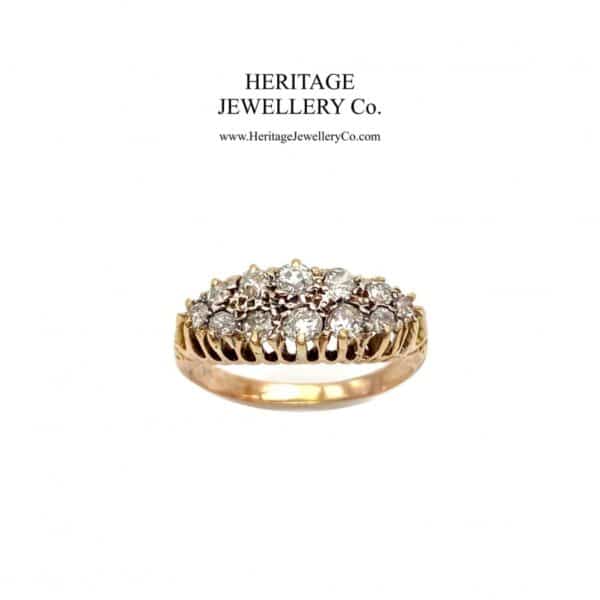 Antique Gold Two-Row Diamond Ring - Image 7
