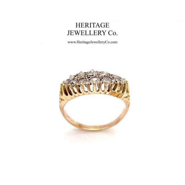 Antique Gold Two-Row Diamond Ring - Image 8