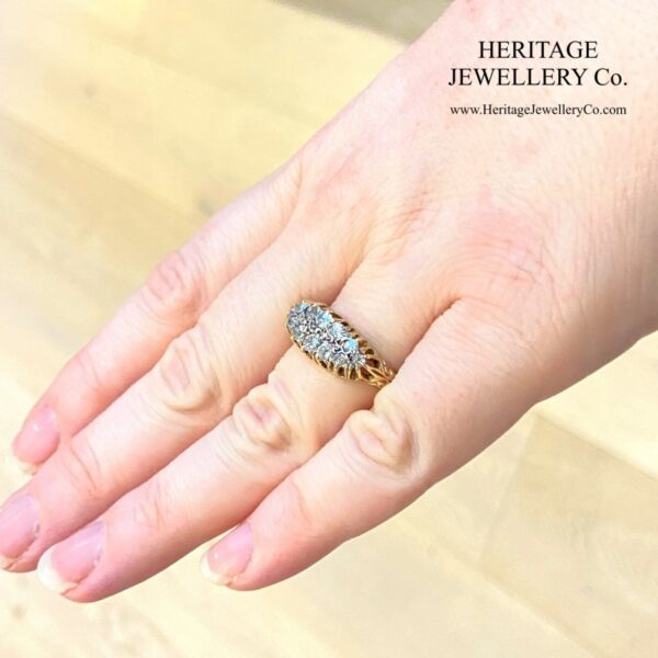 Antique Gold Two-Row Diamond Ring - Image 2