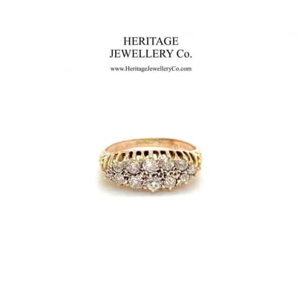 Antique Gold Two-Row Diamond Ring - Image 3