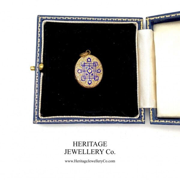 Antique Gold and Enamel Locket locket Antique Jewellery 4