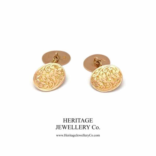 Victorian Gold Cufflinks with Antique Box Antique Antique Jewellery 4