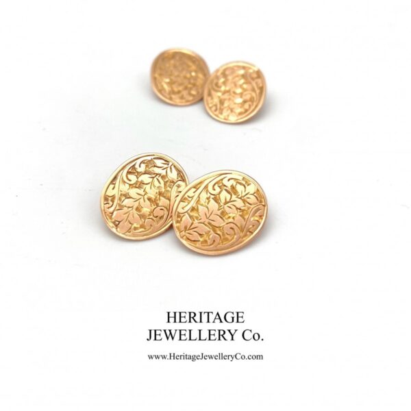 Victorian Gold Cufflinks with Antique Box Antique Antique Jewellery 3
