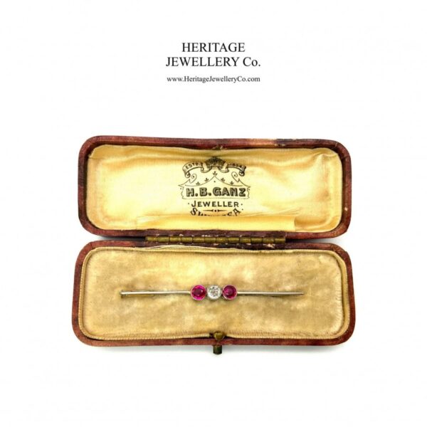 Antique Gold, Diamond and Ruby Brooch Antique Antique Jewellery 8