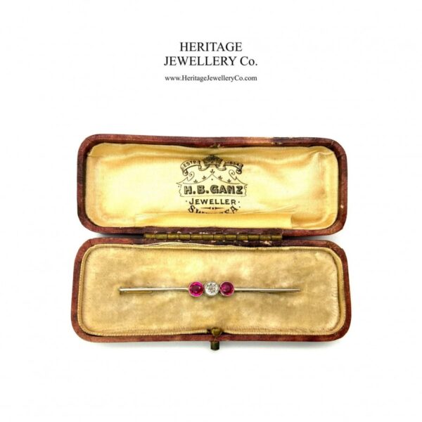 Antique Gold, Diamond and Ruby Brooch - Image 6