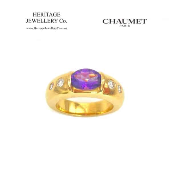 Amethyst & Diamond Gypsy Ring by Chaumet Amethyst Antique Jewellery 5