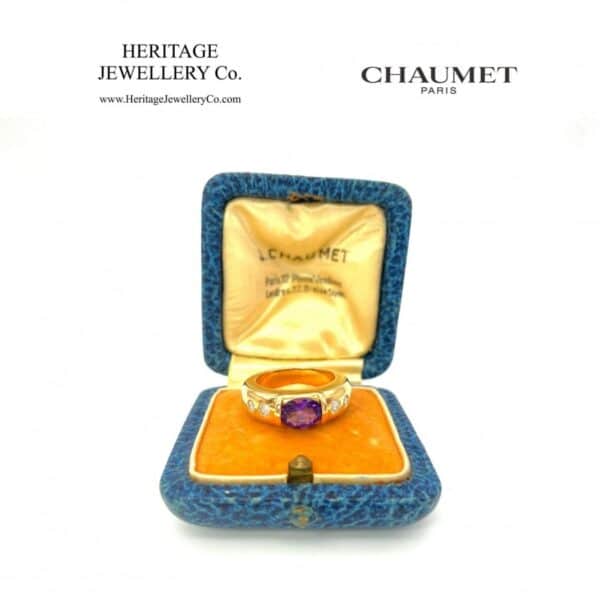 Amethyst & Diamond Gypsy Ring by Chaumet Amethyst Antique Jewellery 9