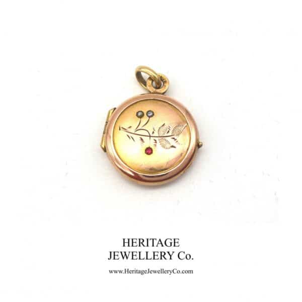 Antique Victorian Garnet, Pearl and Rose Gold Locket locket Antique Jewellery 3