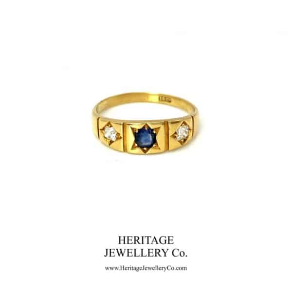 Antique Sapphire and Diamond Gypsy Ring Diamond Antique Jewellery 3