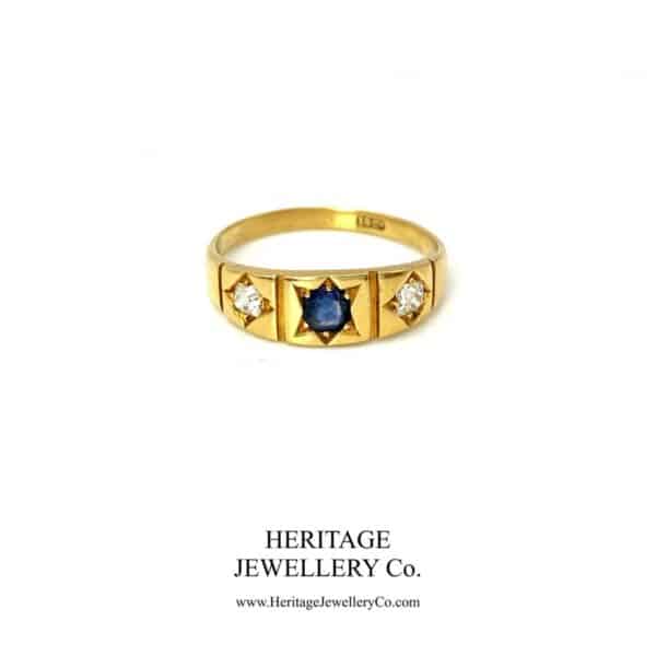 Antique Sapphire and Diamond Gypsy Ring