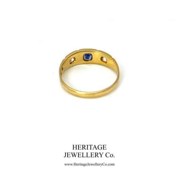 Antique Sapphire and Diamond Gypsy Ring - Image 6