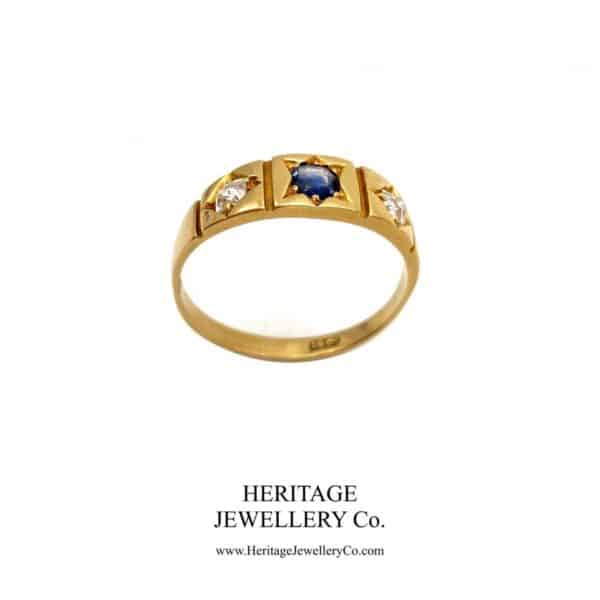 Antique Sapphire and Diamond Gypsy Ring Diamond Antique Jewellery 9