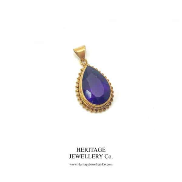 Amethyst Pear Drop Pendant Necklace - Image 2