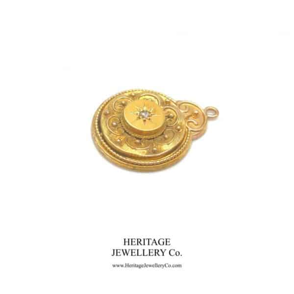 Victorian Gold & Diamond Drop Pendant (9ct) Diamond Antique Jewellery 4