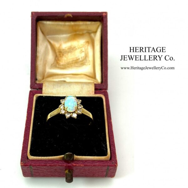 Vintage Fiery Opal and Diamond Ring Diamond Antique Jewellery 3