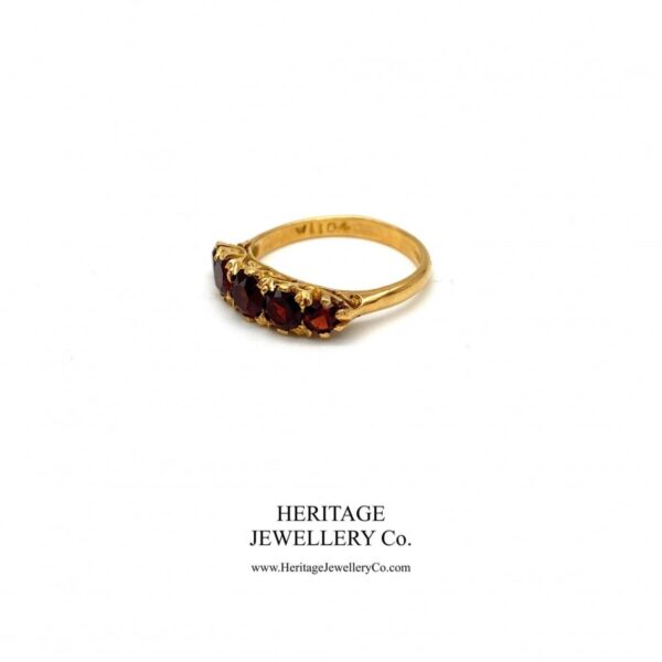 Antique Half Hoop Garnet Ring - Image 3