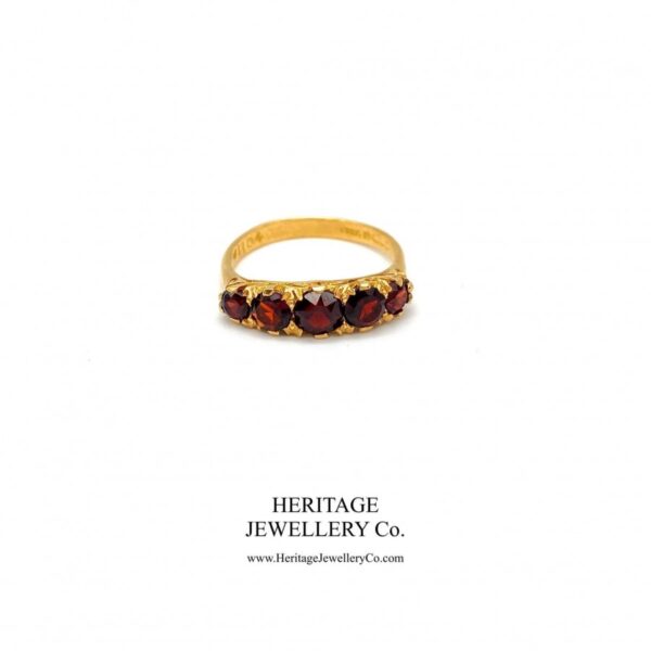 Antique Half Hoop Garnet Ring