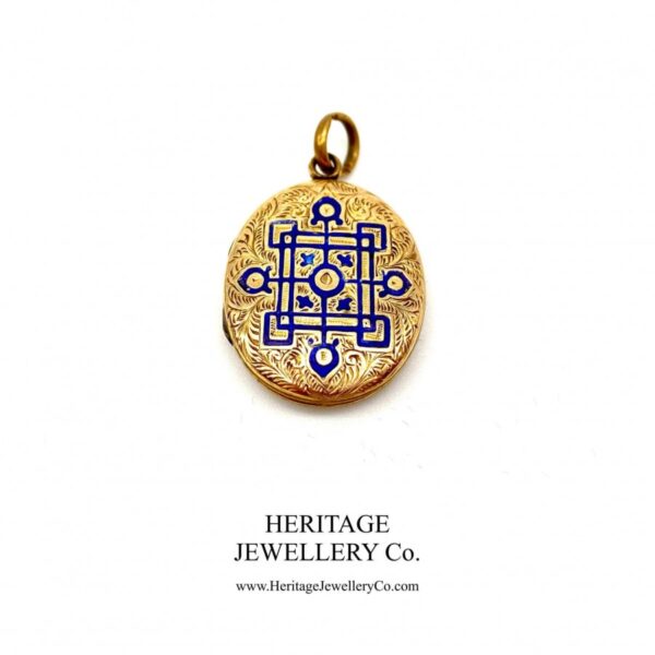 Antique Gold and Enamel Locket locket Antique Jewellery 3