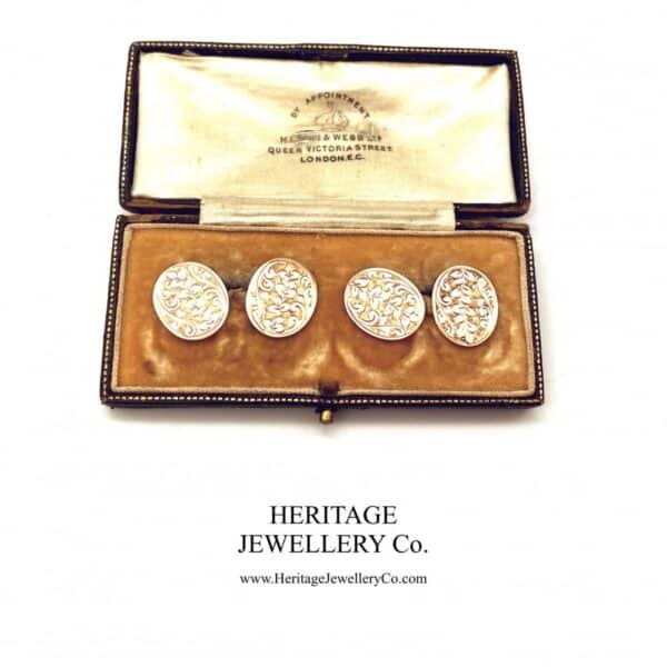 Victorian Gold Cufflinks with Antique Box Antique Antique Jewellery 5