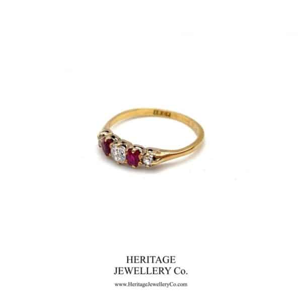 Antique Ruby and Diamond Half-Hoop Ring Diamond Antique Jewellery 7