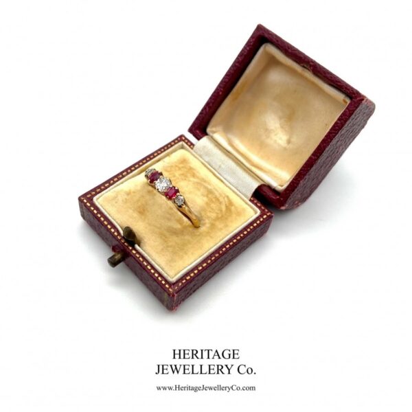 Antique Ruby and Diamond Half-Hoop Ring - Image 8