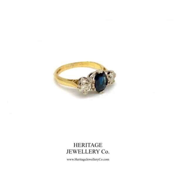 Vintage Sapphire and Diamond Trilogy Ring Diamond Antique Jewellery 10