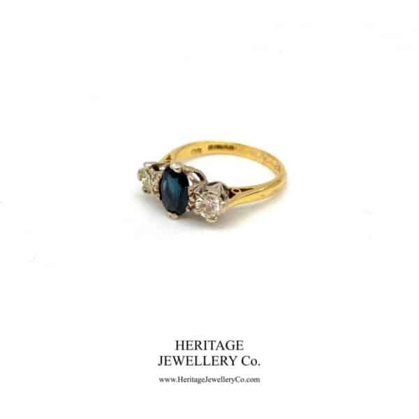 Vintage Sapphire and Diamond Trilogy Ring Diamond Antique Jewellery 11