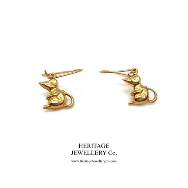 Vintage Gold Mouse Earrings earrings Antique Jewellery 3