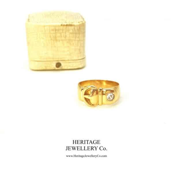 Antique Diamond & Gold Buckle Ring Antique Antique Jewellery 8