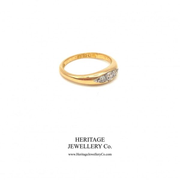 Antique 3-Stone Diamond Gypsy Ring - Image 3