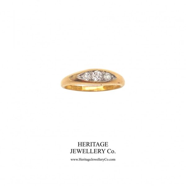 Antique 3-Stone Diamond Gypsy Ring - Image 4