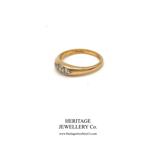 Antique 3-Stone Diamond Gypsy Ring - Image 5
