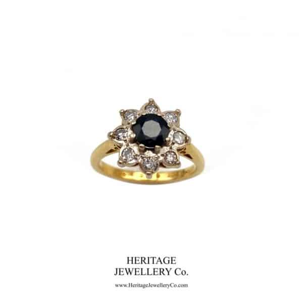 Vintage Sapphire and Diamond Cluster Ring - Image 5