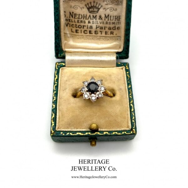 Vintage Sapphire and Diamond Cluster Ring - Image 8