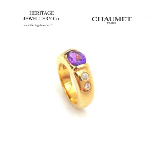 Amethyst & Diamond Gypsy Ring by Chaumet Amethyst Antique Jewellery 4