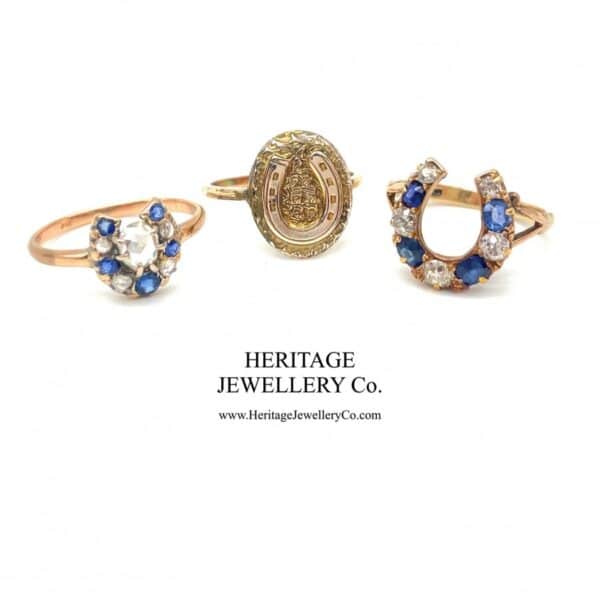 Victorian Gold Horseshoe Panel Ring - Image 7