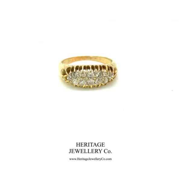 Antique Gold Two-Row Diamond Ring - Image 4