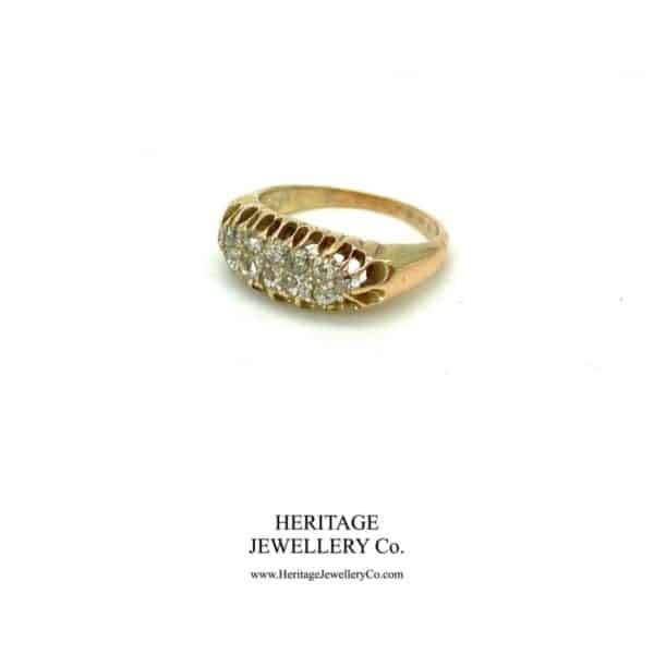 Antique Gold Two-Row Diamond Ring - Image 5