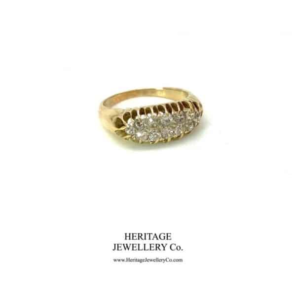 Antique Gold Two-Row Diamond Ring - Image 6