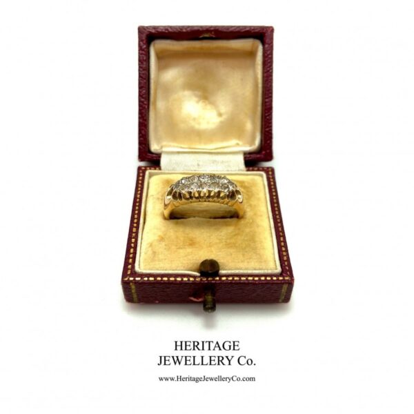 Antique Gold Two-Row Diamond Ring - Image 7